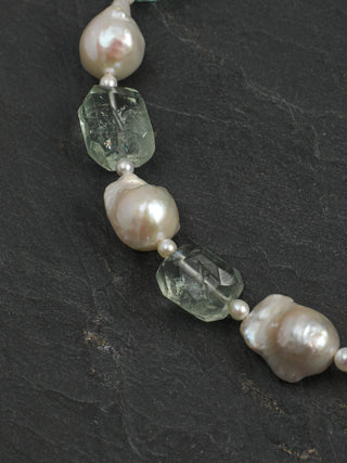 Mist Lagoon — Fluorite & Baroque Pearl Necklace