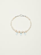 Crystal Cascade — Pearl & Blue Topaz Bracelet