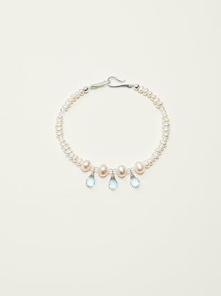Crystal Cascade — Pearl & Blue Topaz Bracelet