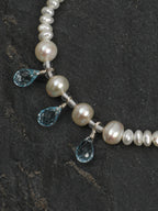 Crystal Cascade — Pearl & Blue Topaz Bracelet