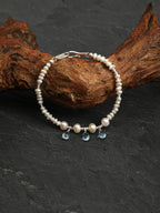 Crystal Cascade — Pearl & Blue Topaz Bracelet