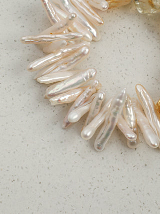 Golden Current — Citrine & Baroque Pearl Bracelet
