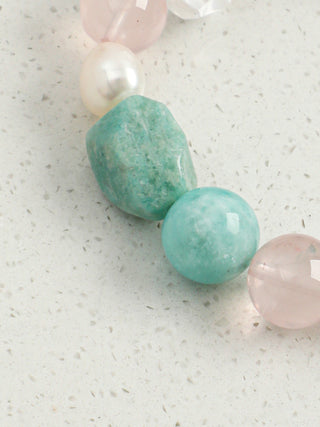 Blush Lagoon — Amazonite & Rose Quartz Bracelet
