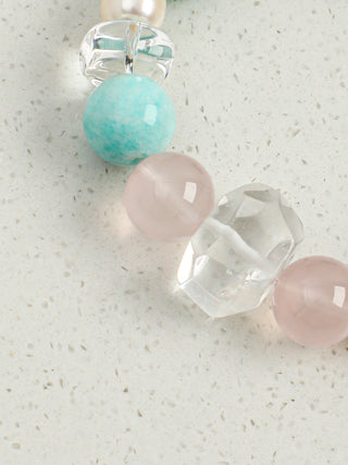 Blush Lagoon — Amazonite & Rose Quartz Bracelet