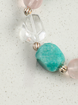 Blush Lagoon — Amazonite & Rose Quartz Bracelet