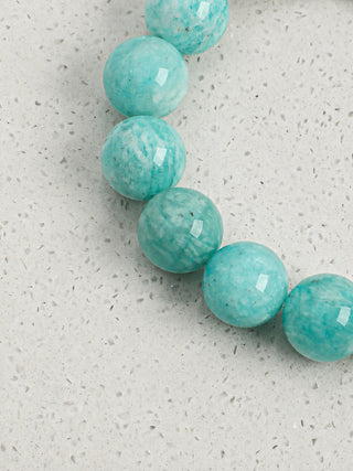 Lagoon Speckle — Amazonite & Freshwater Pearl Bracelet