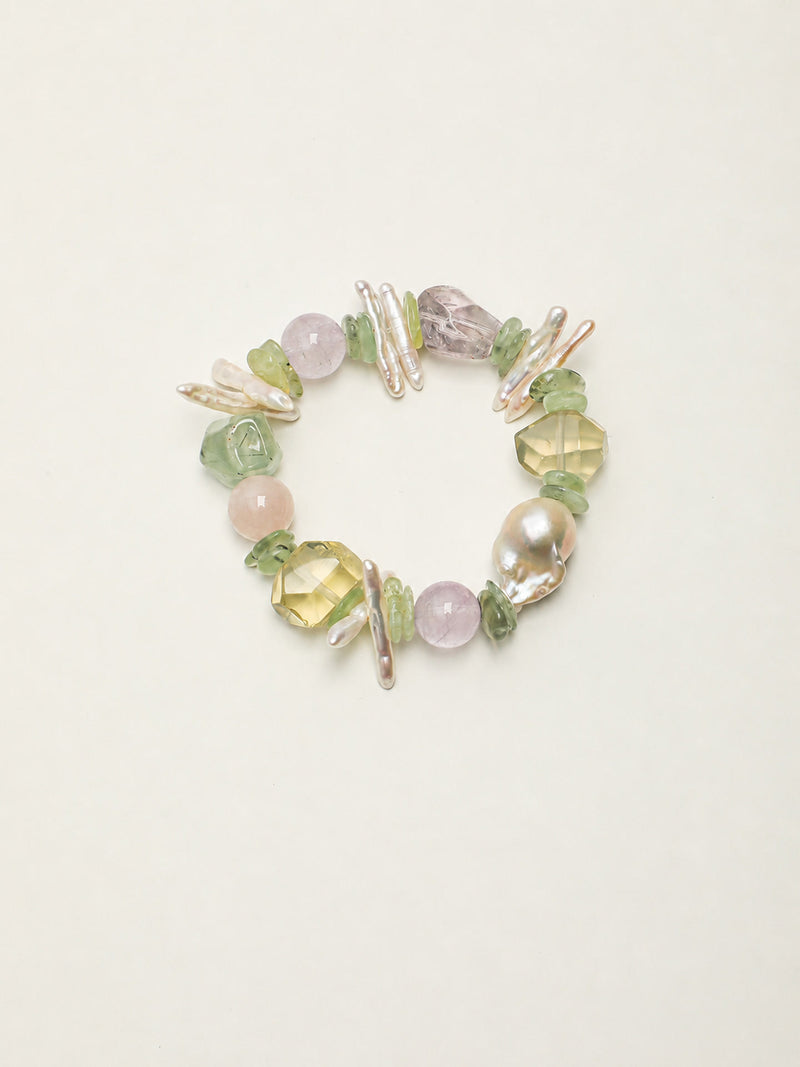 Pastel Reverie — Multigemstone & Baroque Pearl Bracelet