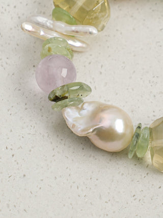 Pastel Reverie — Multigemstone & Baroque Pearl Bracelet