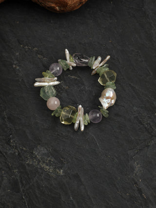 Pastel Reverie — Multigemstone & Baroque Pearl Bracelet